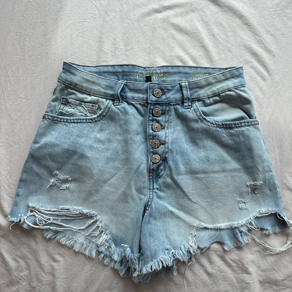 Rewash Light Blue Distressed Jean Shorts
